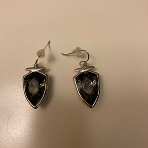 Black Touchstone Crystal Earrings